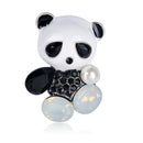 Fashion Wedding Bridal Crystal Enamel Animal Panda Corsage Banquet Brooch Pin Gw