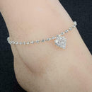 Women Lady Crystal Rhinestone Love Heart Anklet Ankle Bracelet Jewel UKLQ C C3U7