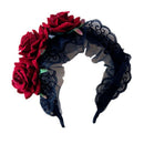 Gothic Style servant girl Jewelry Red Rose Headband Hair Band Festival Chri F5D9
