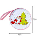 Tinplate Santa Claus Key Headset Organizer Bag with Zipper Coin Purse Xmas Decor