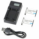 For Olympus Li-40B / EN-EL10 3.7V 1200mAh Battery 2 + LCD Display USB Charg