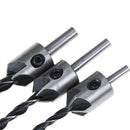 4pcs flute countersink drill bit set chamfer woodworking power 3mm-6mm tool BX