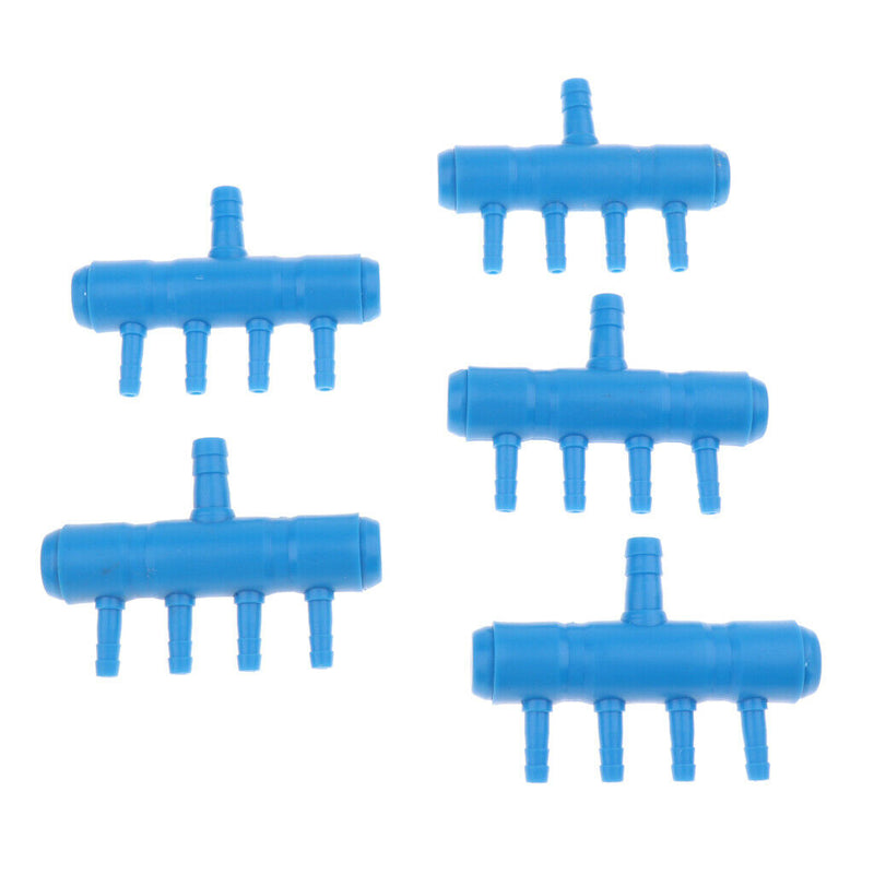 5Piece Aquarium Fish Tank Pond Pump Manifold Air Divider Valve 1 to 4 Outlet