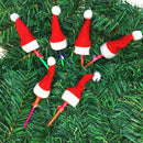 12pcs Mini Christmas Hats Decorative Cutlery Holder Lollipop Top Cover Gift A