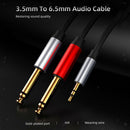 3.5mm 1/8" TRS Stereo to Double 6.35mm 1/4" TS Mono Y Splitter Cable Cord 6FT
