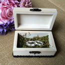 Bird Couple Mr Mrs Retro Wedding Ring Bearer Box Wood Display Jewelry Holder
