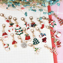 19Pcs Enamel Christmas Mix Style Keychains Lobster Buckle Charms DIY Jewel FT