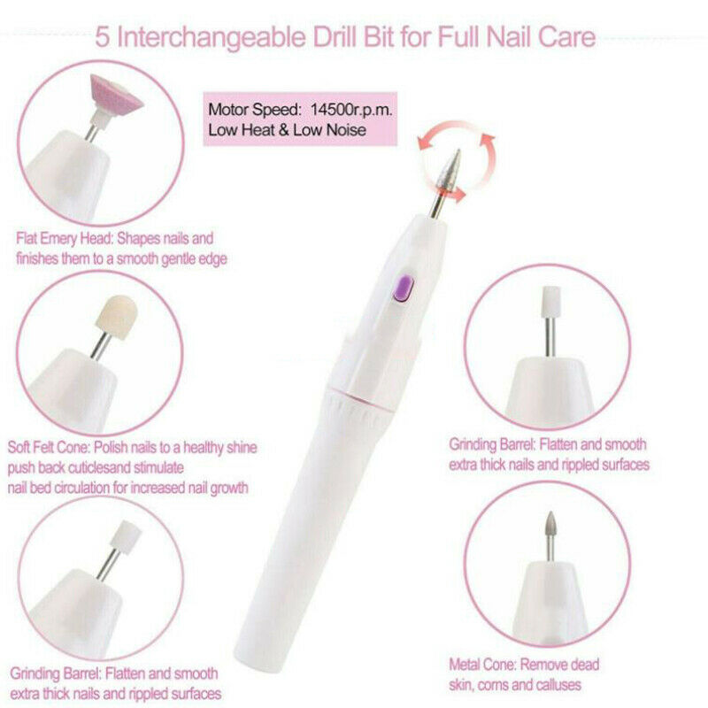 5 in1 Electric Nail Machine Art Drill Carve Grinder Polisher Nail Art Dr Hn