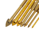7 Pcs 3/4/5/6/8/10/12mm Titanium Coated Glass Drill Bit With Hex Shank Set