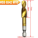 6PCS Hex Shank Titanium Plated Screw Thread Drill Bits Set Compound Tap M3 TUF