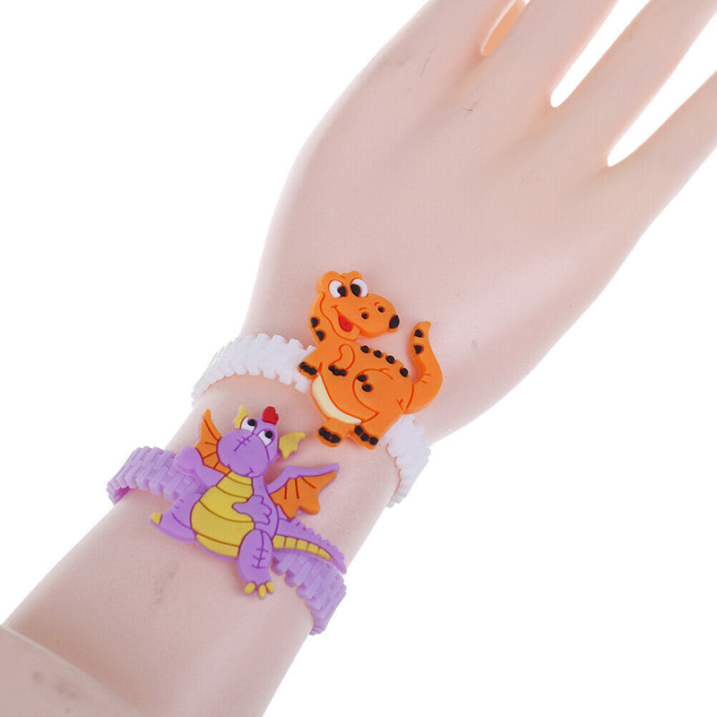 6Pcs Bracelet keychain mini dinosaur rubber wristband dinosaur keychain A Gw