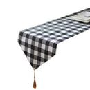 DIY Black and White Plaid Table Runner Simple Cotton Linen Stripes Table Ru