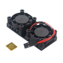 Mini Dual Fans Radiator Copper Heatsink PC Case Cooler for RPi 3B/2B/B+ A