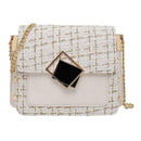 Fashion Woolen Messenger Bags Women Leather Retro Shoulder Handbag (White) A