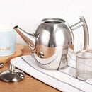 1500Ml Large Capacity Stainless Steel Coffee Tea Pot Maker with Infuser Ket
