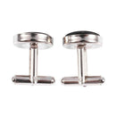 1Pair Mens Dress Round Cloth Cufflinks For Business Shirt Wedding Party BlacR7E7