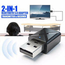 1X Bluetooth 5.0 USB Wireless Audio Music Stereo Adapter Dongle receiver Black