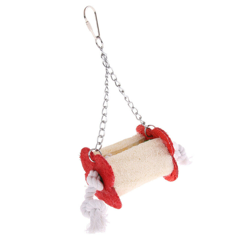 Parrots Parakeet Finches Natural Loofah Chew Toys with Hook