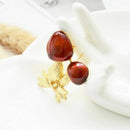 Enamel Red Cute Mushroom Brooches for Women Men's Zinc Alloy Plants Banquet