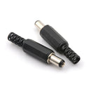 10x 2.1mm x 5.5mm Male DC Power Plug Socket Jack Connector Black Plastic Coverlj
