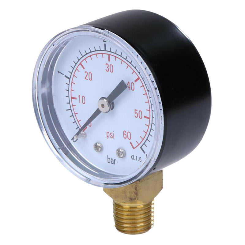 0 - 60 PSI Water Pressure Gauge Hydraulic Pressure Gauge 1/4'' Pipe Thread