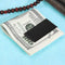 Portable Stainless Steel Fourfold Money Clip Unisex ID Cards Holder(Black)