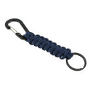 Outdoor Camping Hiking Molle 7 Strand Paracord Keychain Carabiner Navy Blue