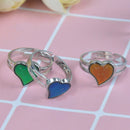 Mood ring band color changing by temperature ajustable heartOZ