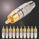 10pcs RCA Soldering Connector Audio Video Plug DIY RCA Speaker Adapter Plug