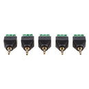 5x 3.5mm 3 Pole Stereo Audio Vedio Male to 3 Screw Terminal Female Adapter
