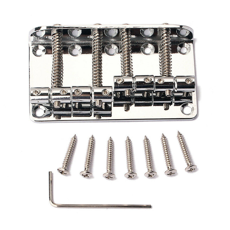 1 Set 4 String Bridge Replacement Parts For Fender Precision Jazz Bass Guitar