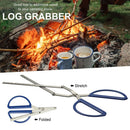 Picnic Fireplace Tongs Foldable Wood Fired Log Grabber Fire Pit Tool Camping