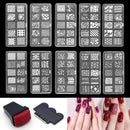 Rubber Plastic Manicure Gel Polish Nail Art Scraper Stamp AcrylicTemplate-Kit