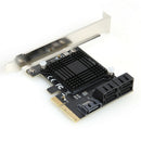 PCI-E 4X to 5 Port SATA 3.0 Extender Riser Card PCI-Express Converter Board