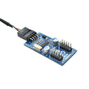 Motherboard 9Pin USB Header to 2 Male Adapter Card USB2.0 9Pin to Dual 9Pin