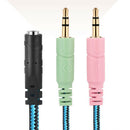 2 Pack 3.5mm 1/8'' 1 Female to 2 Male Headphone & Mic Audio Y Splitter Cable