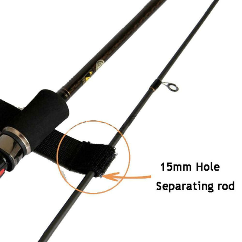 2pcs Fishing Rod Covers Pole Glove Protector+Tie Wrapping Band Belt (Black)