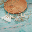 5pcs Boho Bracelet Tassel Shell Stone Pendant Bangles Women Beach Jewelry A