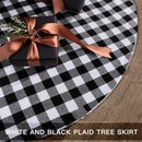 Christmas Tree Skirt 50 inch White and Black Plaid Buffalo Double Layers Tr