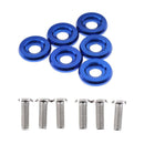 6 Sets M6 Billet Aluminum Fender/Bumper Screw Washer/Bolt Engine Bay Blue
