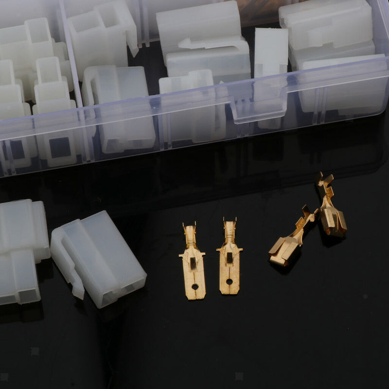 20 Kits 2 4 Pin 6.3mm Crimp Terminal Cable Locking Male Female Connector