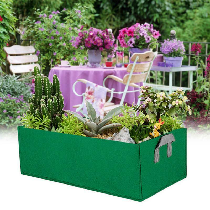 Square Garden Growing Bags Planter Bag Plant Tub Container With Handles For