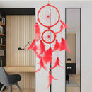 New Double Ring Feather Dream Catcher Wall Hanging Home Car Decor Craft