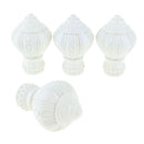 4Pcs Decorative Window Curtain Pole Rod End Cap Final Head 28mm White