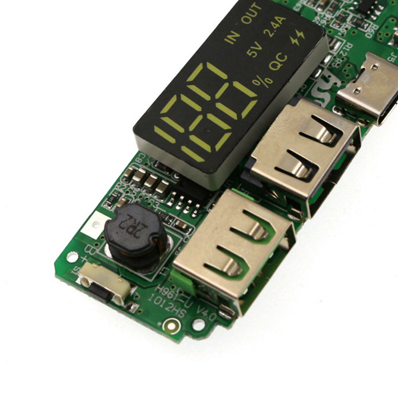 4x Charger Module with LED Display, Charging Boards, Dual USB 5V 2.4A with