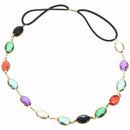 Oval Head Chain Jewelry Sparkling Gems Headband Head Piece Hair Band (Color
