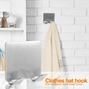 5pcs Adhesive Stainless Steel Towel Hooks Hats Family Robe Hanging Hooks