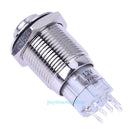 16mm 12V 3A Blue LED Car Metal Push Button Switch Latching Momentary Universal