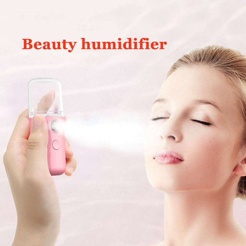 30ml USB Face Steamer Nano Humidifier Mist Moisturizing Sprayer (Pink)