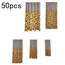 50Pcs 1/1.5/2/2.5/3Mm Titanium Coated Hss High Speed Steel Drill Bit Set To FT
